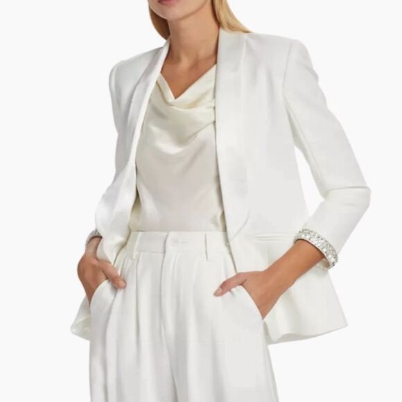 Generation Love Argo Crystal Trimmed Satin & Crepe Blazer size XS - Picture 6 of 16